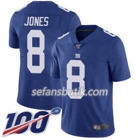 New York Giants Tröjor Daniel Jones 8 Nike Blå 100th - Herr